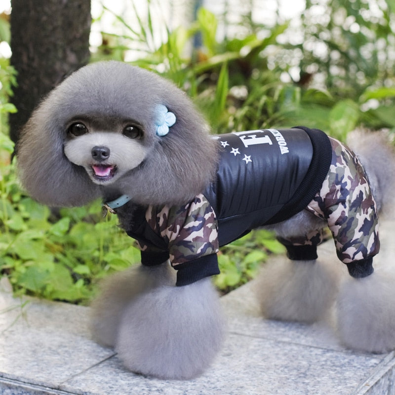 Cool FBI Pet Dog Clothes Overall Thickening Dog