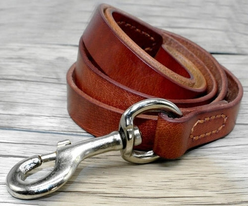 Genuine Leather Dog Leash Pet Training Lead