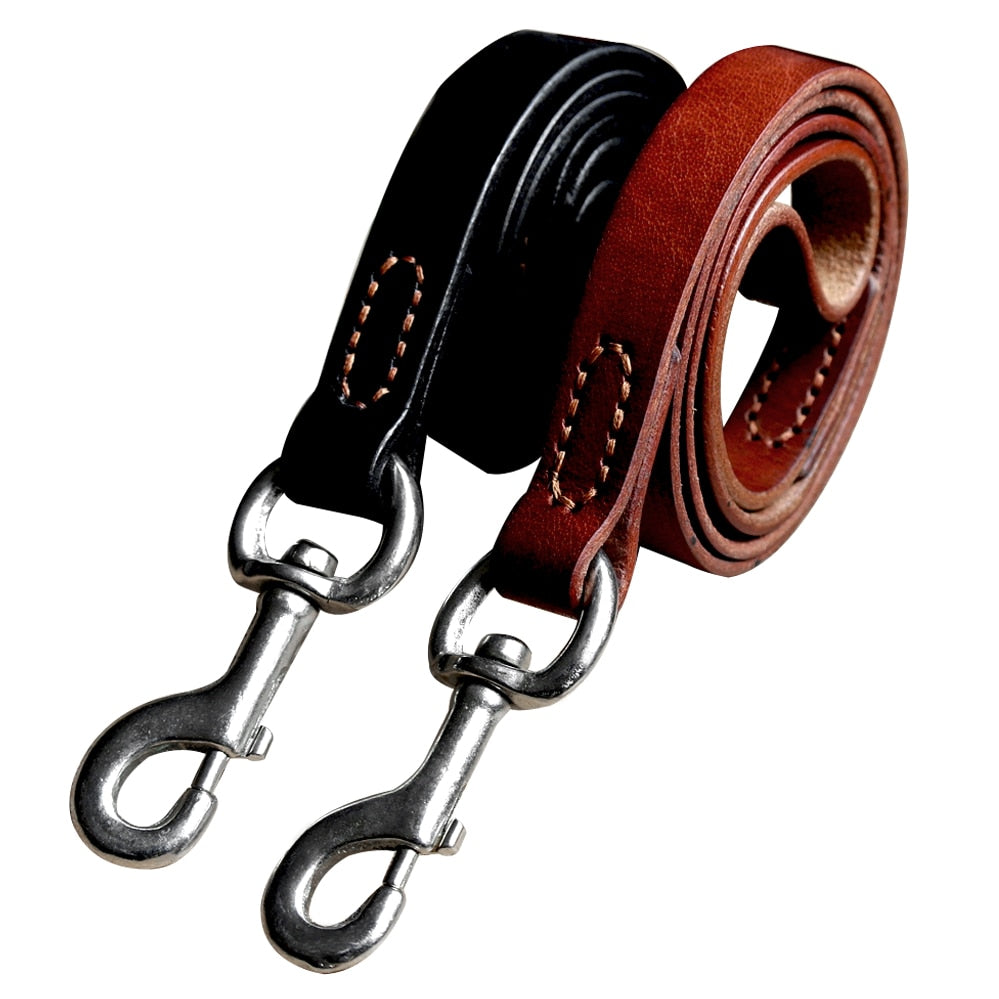 Genuine Leather Dog Leash Pet Training Lead