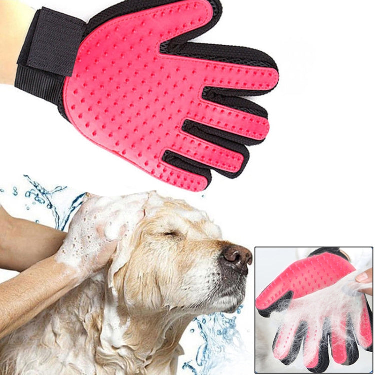 Left Hand Five Finger Deshedding Brush Glove Pet Gentle Efficient