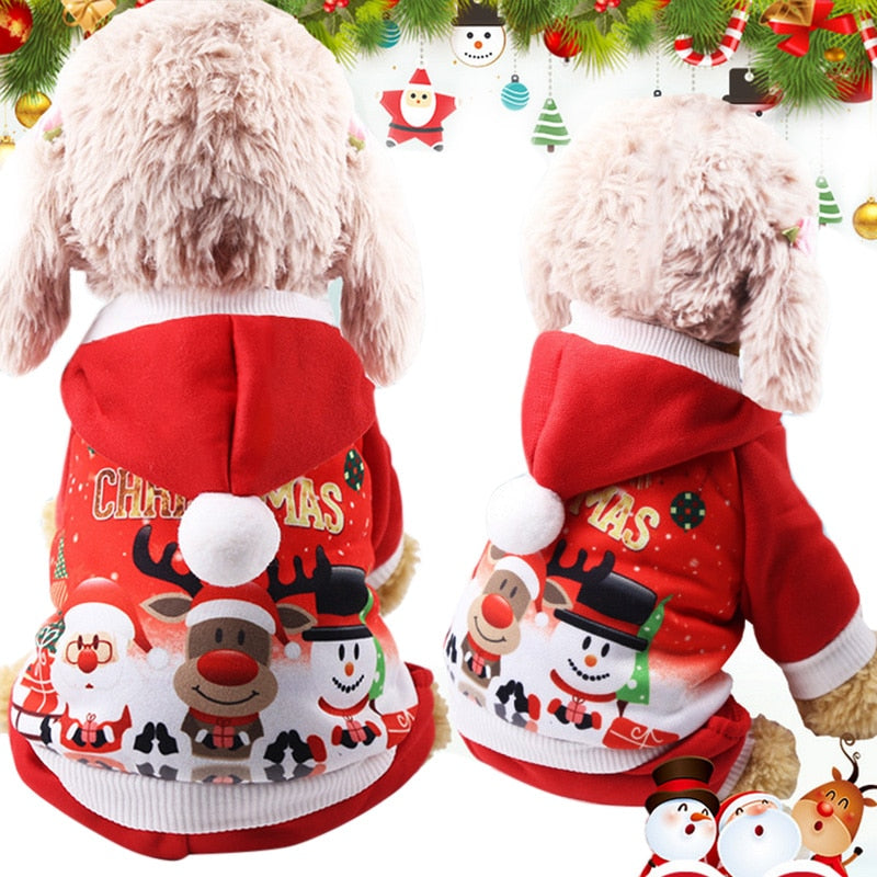 New Christmas Dog Clothes For Small Dog Pet Xmas