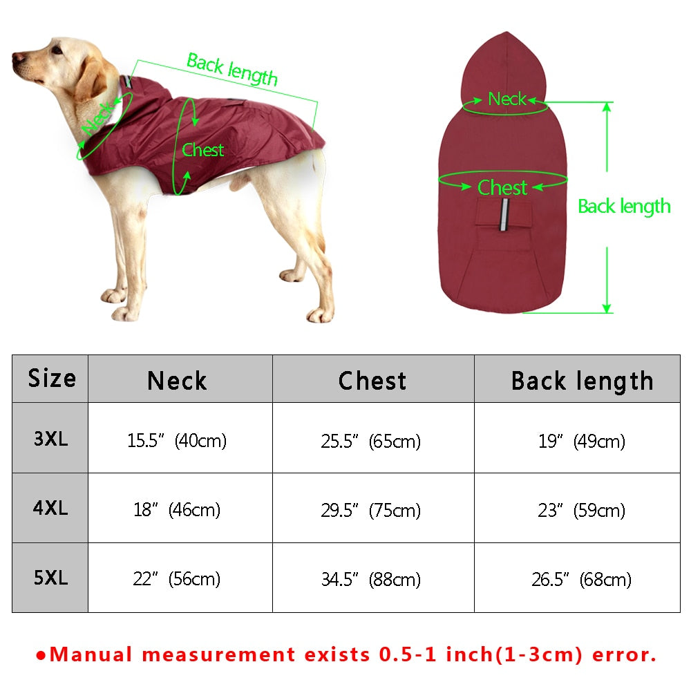 Pet Large Dog Raincoat Waterproof Big Dog Clothes