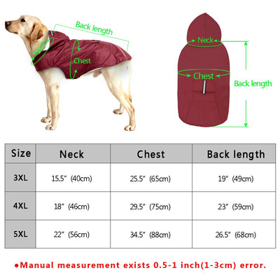 Pet Large Dog Raincoat Waterproof Big Dog Clothes