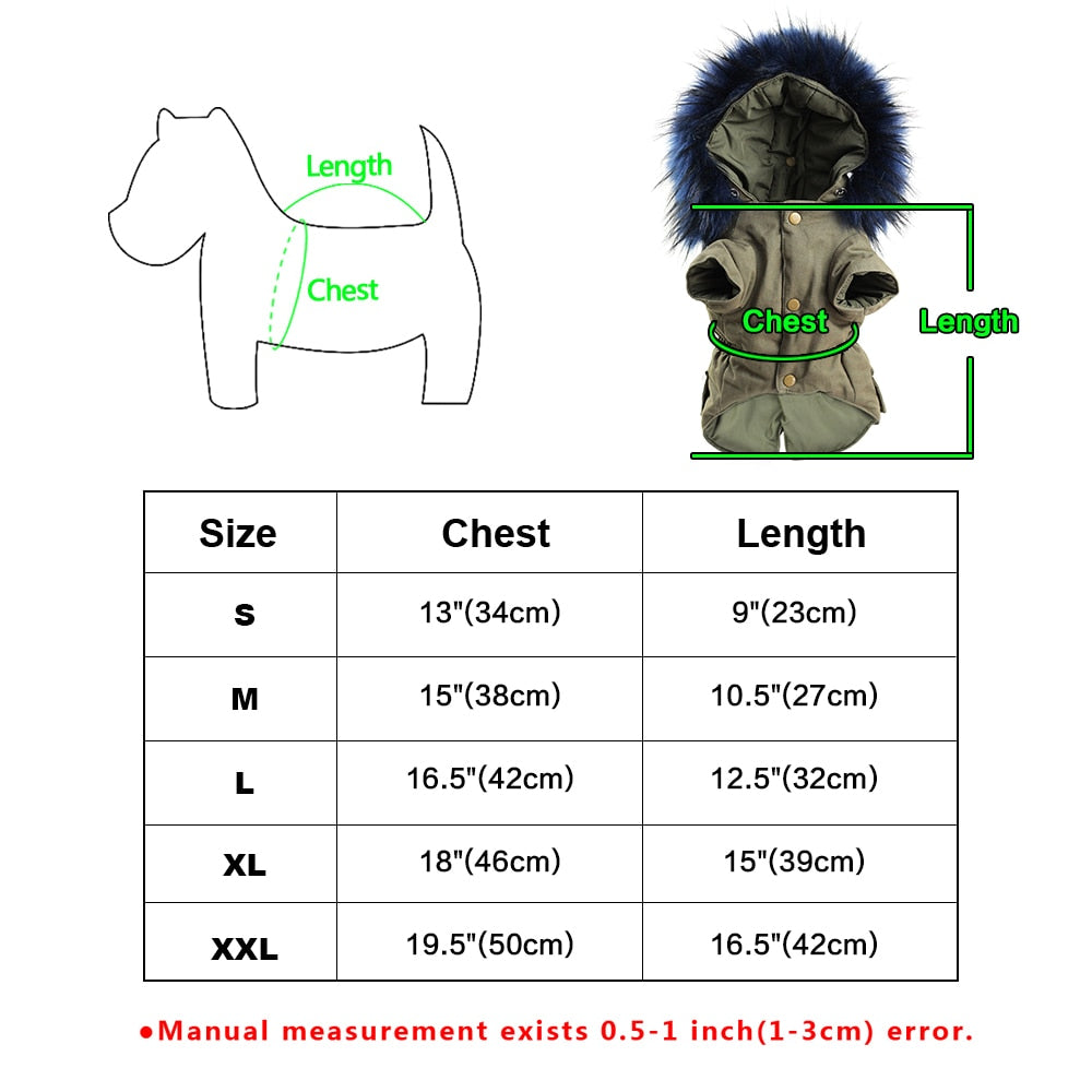 Warm Winter Dog Jacket Pet Dog Clothes Coat Hooded